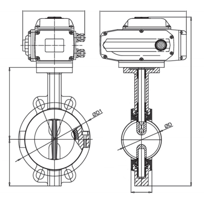 What is the Difference Between Electric Actuator and Pneumatic Actuator butterfly valve drw.jpg